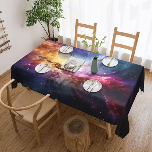 Csgjmygs Tischdecke, Motiv: Nebel und Galaxie im Universum, auslaufsicher, wasserfest, dekorative Stoff-Tischdecke für Zuhause, Küche, Innen- und Außenbereich, Esstisch, 137 x 183 cm Csgjmygs Tischdecke, Motiv: Nebel und Galaxie im Universum, auslaufsicher, wasserfest, dekorative Stoff-Tischdecke für Zuhause, Küche, Innen- und Außenbereich, Esstisch, 137 x 183 cm von CSGJMYGS
