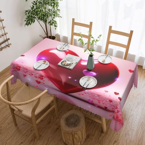 Csgjmygs Tischdecke in Herzform, auslaufsicher, wasserfest, dekorativer Stoff, Tischdecke für Zuhause, Küche, Innen- und Außenbereich, Esstisch, 137 x 183 cm Csgjmygs Tischdecke in Herzform, auslaufsicher, wasserfest, dekorativer Stoff, Tischdecke für Zuhause, Küche, Innen- und Außenbereich, Esstisch, 137 x 183 cm von CSGJMYGS