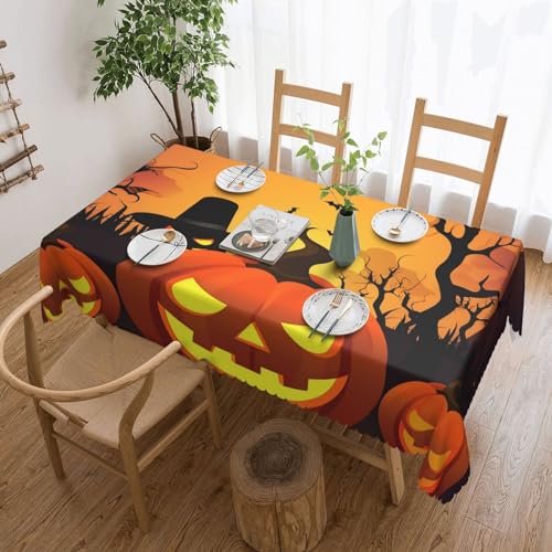 Csgjmygs Tischdecke mit Aufdruck "Happy Halloween Day", auslaufsicher, wasserfest, dekorative Stoff-Tischdecke für Zuhause, Küche, Innen- und Außenbereich, Esstisch, 137 x 183 cm Csgjmygs Tischdecke mit Aufdruck "Happy Halloween Day", auslaufsicher, wasserfest, dekorative Stoff-Tischdecke für Zuhause, Küche, Innen- und Außenbereich, Esstisch, 137 x 183 cm von CSGJMYGS