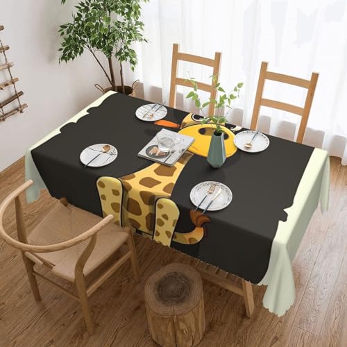 Csgjmygs Tischdecke mit Cartoon-Giraffen-Druck, auslaufsicher, wasserfest, dekorative Stoff-Tischdecke für Zuhause, Küche, Innen- und Außenbereich, Esstisch, 137 x 183 cm Csgjmygs Tischdecke mit Cartoon-Giraffen-Druck, auslaufsicher, wasserfest, dekorative Stoff-Tischdecke für Zuhause, Küche, Innen- und Außenbereich, Esstisch, 137 x 183 cm von CSGJMYGS