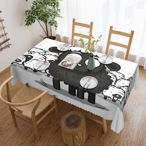 Csgjmygs Tischdecke mit Cartoon-Schaf-Druck, auslaufsicher, wasserfest, dekorative Stoff-Tischdecke für Zuhause, Küche, Innen- und Außenbereich, Esstisch, 137 x 183 cm Csgjmygs Tischdecke mit Cartoon-Schaf-Druck, auslaufsicher, wasserfest, dekorative Stoff-Tischdecke für Zuhause, Küche, Innen- und Außenbereich, Esstisch, 137 x 183 cm von CSGJMYGS