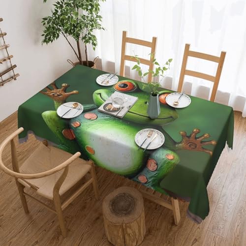 Csgjmygs Tischdecke mit Froschmotiv, auslaufsicher, wasserfest, dekorative Stoff-Tischdecke für Zuhause, Küche, Innen- und Außenbereich, Esstisch, 137 x 183 cm Csgjmygs Tischdecke mit Froschmotiv, auslaufsicher, wasserfest, dekorative Stoff-Tischdecke für Zuhause, Küche, Innen- und Außenbereich, Esstisch, 137 x 183 cm von CSGJMYGS
