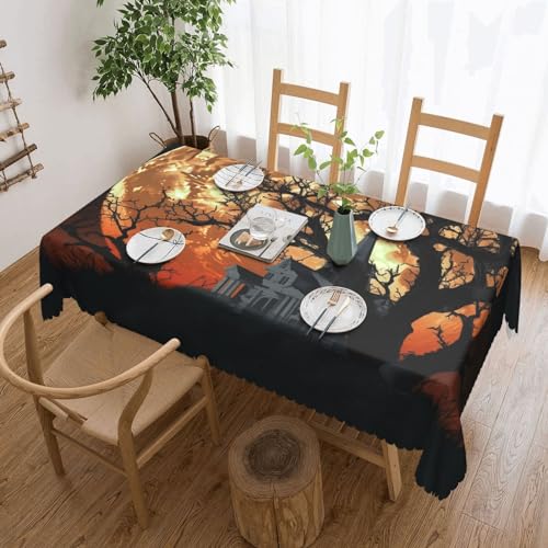Csgjmygs Tischdecke mit Halloween-Nacht, toter Baumdruck, auslaufsicher, wasserfest, dekorative Stoff-Tischdecke für Zuhause, Küche, Innen- und Außenbereich, Esstisch, 137 x 183 cm Csgjmygs Tischdecke mit Halloween-Nacht, toter Baumdruck, auslaufsicher, wasserfest, dekorative Stoff-Tischdecke für Zuhause, Küche, Innen- und Außenbereich, Esstisch, 137 x 183 cm von CSGJMYGS