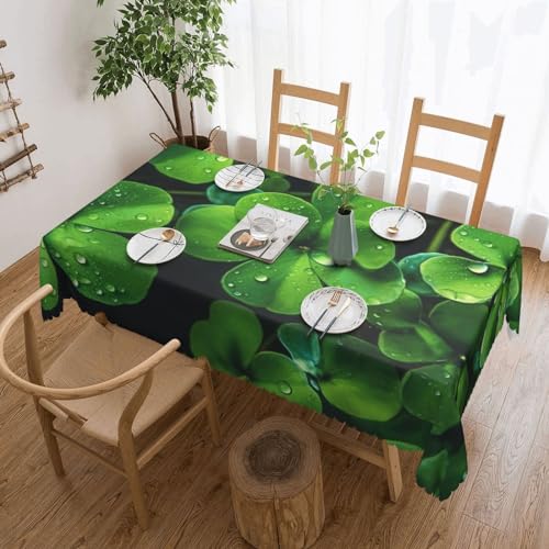 Csgjmygs Tischdecke mit Kleeblatt-Druck, auslaufsicher, wasserfest, dekorative Stoff-Tischdecke für Zuhause, Küche, Innen- und Außenbereich, Esstisch, 137 x 183 cm Csgjmygs Tischdecke mit Kleeblatt-Druck, auslaufsicher, wasserfest, dekorative Stoff-Tischdecke für Zuhause, Küche, Innen- und Außenbereich, Esstisch, 137 x 183 cm von CSGJMYGS