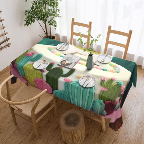 Csgjmygs Tischdecke mit Lama-Alpaka-Kaktus-Druck, auslaufsicher, Wasser-Tischdecke, dekorativer Stoff, Tischdecke für Zuhause, Küche, Innen- und Außenbereich, Esstisch, 137 x 183 cm Csgjmygs Tischdecke mit Lama-Alpaka-Kaktus-Druck, auslaufsicher, Wasser-Tischdecke, dekorativer Stoff, Tischdecke für Zuhause, Küche, Innen- und Außenbereich, Esstisch, 137 x 183 cm von CSGJMYGS