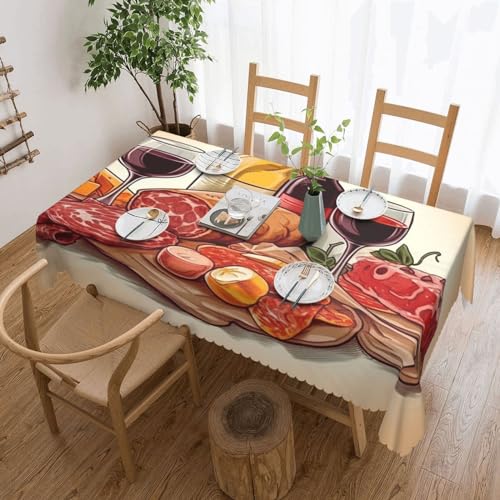 Csgjmygs Tischdecke mit Lebensmittel- und Getränkeindruck, auslaufsicher, Wassertischdecke, dekorativer Stoff, Tischdecke für Zuhause, Küche, Innen- und Außenbereich, Esstisch, 137 x 183 cm Csgjmygs Tischdecke mit Lebensmittel- und Getränkeindruck, auslaufsicher, Wassertischdecke, dekorativer Stoff, Tischdecke für Zuhause, Küche, Innen- und Außenbereich, Esstisch, 137 x 183 cm von CSGJMYGS
