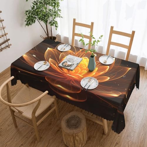 Csgjmygs Tischdecke mit Lotusstrahlen-Druck, auslaufsicher, dekorative Stoff-Tischdecke für Zuhause, Küche, Innen- und Außenbereich, Esstisch, 137 x 183 cm Csgjmygs Tischdecke mit Lotusstrahlen-Druck, auslaufsicher, dekorative Stoff-Tischdecke für Zuhause, Küche, Innen- und Außenbereich, Esstisch, 137 x 183 cm von CSGJMYGS