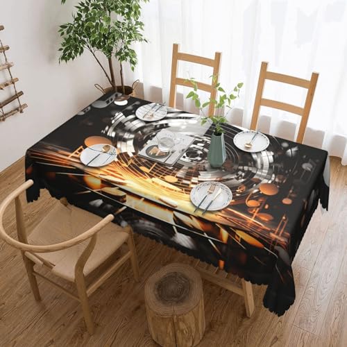Csgjmygs Tischdecke mit Musikschlüssel-Druck, auslaufsicher, wasserfest, dekorative Stoff-Tischdecke für Zuhause, Küche, Innen- und Außenbereich, Esstisch, 137 x 183 cm Csgjmygs Tischdecke mit Musikschlüssel-Druck, auslaufsicher, wasserfest, dekorative Stoff-Tischdecke für Zuhause, Küche, Innen- und Außenbereich, Esstisch, 137 x 183 cm von CSGJMYGS