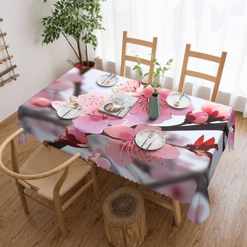 Csgjmygs Tischdecke mit Pflaumenblüten-Druck, auslaufsicher, wasserfest, dekorative Stoff-Tischdecke für Zuhause, Küche, Innen- und Außenbereich, Esstisch, 137 x 183 cm Csgjmygs Tischdecke mit Pflaumenblüten-Druck, auslaufsicher, wasserfest, dekorative Stoff-Tischdecke für Zuhause, Küche, Innen- und Außenbereich, Esstisch, 137 x 183 cm von CSGJMYGS