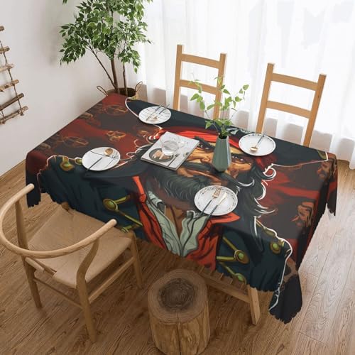 Csgjmygs Tischdecke mit Piratenkapitän-Druck, auslaufsicher, wasserfest, dekorative Stoff-Tischdecke für Zuhause, Küche, Innen- und Außenbereich, Esstisch, 137 x 183 cm Csgjmygs Tischdecke mit Piratenkapitän-Druck, auslaufsicher, wasserfest, dekorative Stoff-Tischdecke für Zuhause, Küche, Innen- und Außenbereich, Esstisch, 137 x 183 cm von CSGJMYGS