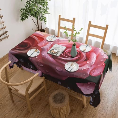 Csgjmygs Tischdecke mit Rosenblüten-Druck, auslaufsicher, wasserfest, dekorative Stoff-Tischdecke für Zuhause, Küche, Innen- und Außenbereich, Esstisch, 137 x 183 cm Csgjmygs Tischdecke mit Rosenblüten-Druck, auslaufsicher, wasserfest, dekorative Stoff-Tischdecke für Zuhause, Küche, Innen- und Außenbereich, Esstisch, 137 x 183 cm von CSGJMYGS