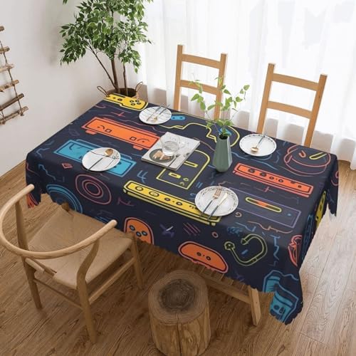 Csgjmygs Tischdecke mit Spiel-Videospiel-Muster, auslaufsicher, wasserfest, dekorative Stoff-Tischdecke für Zuhause, Küche, Innen- und Außenbereich, Esstisch, 137 x 183 cm Csgjmygs Tischdecke mit Spiel-Videospiel-Muster, auslaufsicher, wasserfest, dekorative Stoff-Tischdecke für Zuhause, Küche, Innen- und Außenbereich, Esstisch, 137 x 183 cm von CSGJMYGS