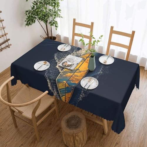 Csgjmygs Tischdecke mit Surfbrett-Druck, auslaufsicher, Wasser-Tischdecke, dekorativer Stoff, Tischdecke für Zuhause, Küche, Innen- und Außenbereich, Esstisch, 137 x 183 cm Csgjmygs Tischdecke mit Surfbrett-Druck, auslaufsicher, Wasser-Tischdecke, dekorativer Stoff, Tischdecke für Zuhause, Küche, Innen- und Außenbereich, Esstisch, 137 x 183 cm von CSGJMYGS
