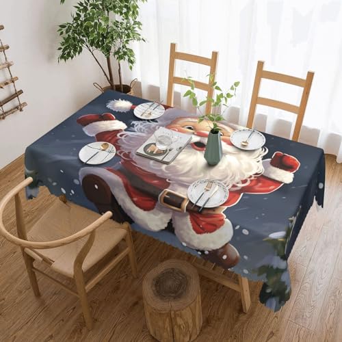 Csgjmygs Tischdecke mit Weihnachtsmann-Motiv, auslaufsicher, wasserfest, dekorative Stoff-Tischdecke für Zuhause, Küche, Innen- und Außenbereich, Esstisch, 137 x 183 cm Csgjmygs Tischdecke mit Weihnachtsmann-Motiv, auslaufsicher, wasserfest, dekorative Stoff-Tischdecke für Zuhause, Küche, Innen- und Außenbereich, Esstisch, 137 x 183 cm von CSGJMYGS