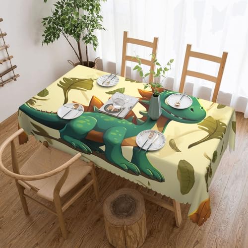 Csgjmygs Tischdecke mit niedlichem Cartoon-Dinosaurier-Druck, auslaufsicher, wasserfest, dekorative Stoff-Tischdecke für Zuhause, Küche, Innen- und Außenbereich, Esstisch, 137 x 183 cm Csgjmygs Tischdecke mit niedlichem Cartoon-Dinosaurier-Druck, auslaufsicher, wasserfest, dekorative Stoff-Tischdecke für Zuhause, Küche, Innen- und Außenbereich, Esstisch, 137 x 183 cm von CSGJMYGS