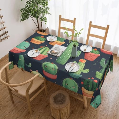 Csgjmygs Tischdecke mit niedlichem Kaktusmuster, nahtlos, auslaufsicher, wasserfest, dekorative Stoff-Tischdecke für Zuhause, Küche, Innen- und Außenbereich, Esstisch, 137 x 183 cm Csgjmygs Tischdecke mit niedlichem Kaktusmuster, nahtlos, auslaufsicher, wasserfest, dekorative Stoff-Tischdecke für Zuhause, Küche, Innen- und Außenbereich, Esstisch, 137 x 183 cm von CSGJMYGS