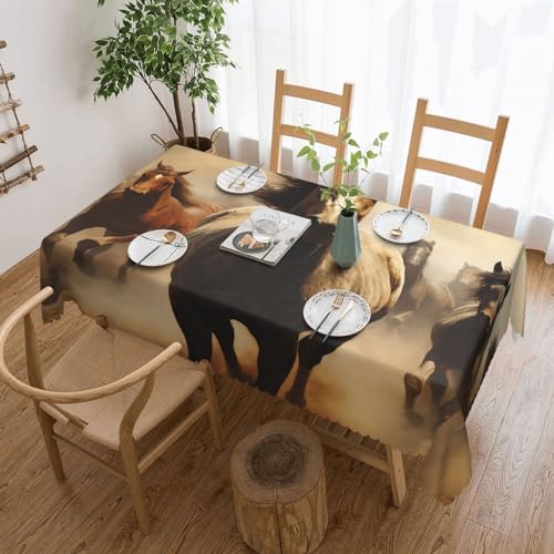Csgjmygs Tischdecke mit vielen Pferden, auslaufsicher, wasserfest, dekorativer Stoff, Tischdecke für Zuhause, Küche, Innen- und Außenbereich, Esstisch, 137 x 183 cm Csgjmygs Tischdecke mit vielen Pferden, auslaufsicher, wasserfest, dekorativer Stoff, Tischdecke für Zuhause, Küche, Innen- und Außenbereich, Esstisch, 137 x 183 cm von CSGJMYGS