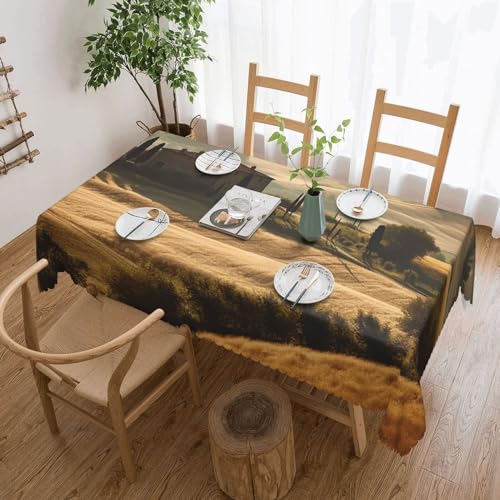 Csgjmygs Tuscany Tischdecke mit Landschaftsdruck, auslaufsicher, wasserfest, dekorative Stoff-Tischdecke für Zuhause, Küche, Innen- und Außenbereich, Esstisch, 137 x 183 cm Csgjmygs Tuscany Tischdecke mit Landschaftsdruck, auslaufsicher, wasserfest, dekorative Stoff-Tischdecke für Zuhause, Küche, Innen- und Außenbereich, Esstisch, 137 x 183 cm von CSGJMYGS