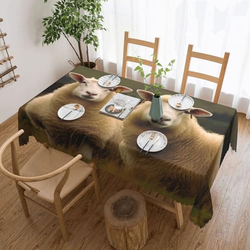 Csgjmygs Two White Sheep Print Tablecloth Spill-Proof Water Table Cloth Decorative Fabric Table Cover for Home Kitchen Indoor and Outdoor Dining Table 54 x 72 Inch Csgjmygs Two White Sheep Print Tablecloth Spill-Proof Water Table Cloth Decorative Fabric Table Cover for Home Kitchen Indoor and Outdoor Dining Table 54 x 72 Inch von CSGJMYGS