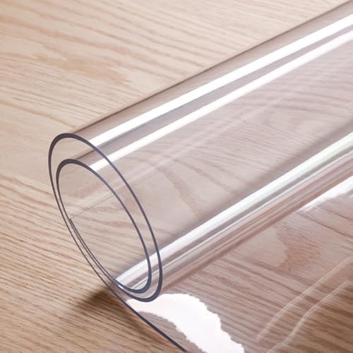 1,0 mm weiche Glastischdecke, transparente PVC-Tischdecke, wasserdicht, ölbeständig, rechteckige Tischdecke für Küche und Esszimmer, klar, transparent 1,0 mm, 70 x 180 cm 1,0 mm weiche Glastischdecke, transparente PVC-Tischdecke, wasserdicht, ölbeständig, rechteckige Tischdecke für Küche und Esszimmer, klar, transparent 1,0 mm, 70 x 180 cm von CSHWXY