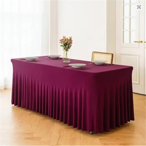 1–20 Stück optional, 243 cm, Dehnbare Tischdecke für Hotels, Bankette, Hochzeiten, Partys, weiß und schwarz, Tischrock, Dunkelrot, 10 Stück 1–20 Stück optional, 243 cm, Dehnbare Tischdecke für Hotels, Bankette, Hochzeiten, Partys, weiß und schwarz, Tischrock, Dunkelrot, 10 Stück von CSHWXY