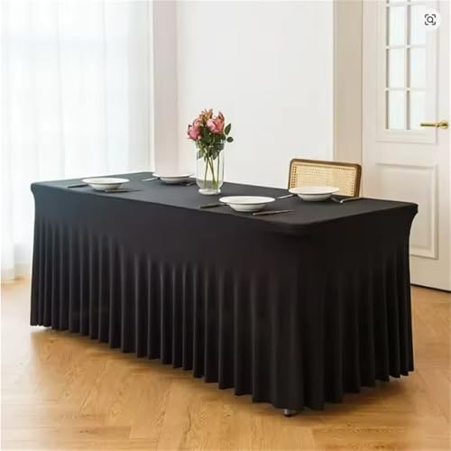 1–20 Stück optional, 243 cm, Dehnbare Tischdecke für Hotels, Bankette, Hochzeiten, Partys, weiß und schwarz, Tischrock, Schwarz, 5 Stück 1–20 Stück optional, 243 cm, Dehnbare Tischdecke für Hotels, Bankette, Hochzeiten, Partys, weiß und schwarz, Tischrock, Schwarz, 5 Stück von CSHWXY