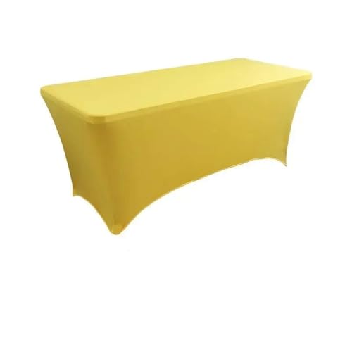1 STÜCK Rechteckige Tischdecke Anlass Hochzeit Hotel Geburtstag Enge Passform Waschbar Küche Spandex Tischdecke Dekoration, Gelb, 8FT 244x76x76cm von CSHWXY
