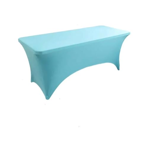 1 STÜCK Rechteckige Tischdecke Anlass Hochzeit Hotel Geburtstag Enge Passform Waschbar Küche Spandex Tischdecke Dekoration, Himmelblau, 5FT 152 x 76 x 76 cm von CSHWXY