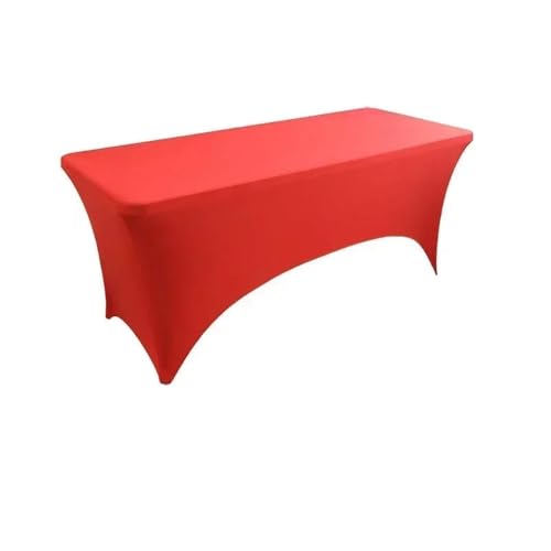 1 STÜCK Rechteckige Tischdecke Anlass Hochzeit Hotel Geburtstag Enge Passform Waschbar Küche Spandex Tischdecke Dekoration, rot, 6FT 183 * 76 * 76 cm von CSHWXY