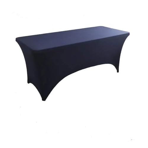 1 Stück rechteckige Tischdecke für Events, Hochzeiten, Hotels, Geburtstage, eng sitzend, waschbar, Spandex Tischdecke Dekoration für die Küche, Marineblau, 183 x 76 x 76 cm (6 ft) von CSHWXY