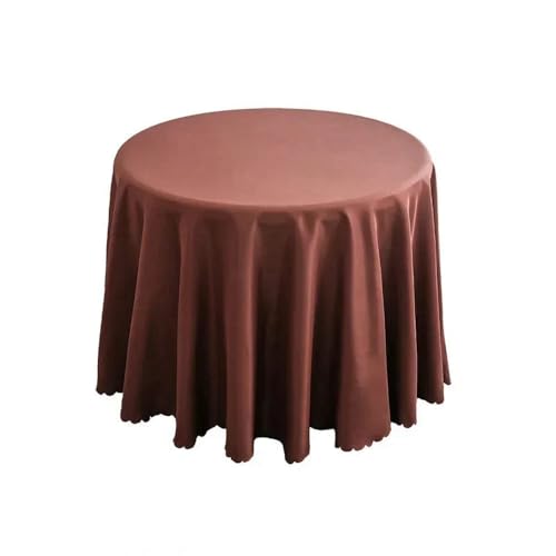 1 x runde Tischdecke, kreisförmige Polyester-Tischdecke, blaues Polyester-Tischtuch für Hotelbankette, Geburtstagsfeiern, Tischdekoration, dunkler Kaffee, Durchmesser 280 cm von CSHWXY