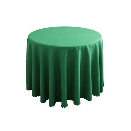 1 x runde Tischdecke, kreisförmige Tischdecke aus Polyester, blaues Polyester-Tischtuch für Hotelbankett, Geburtstagsfeier, Tischdekoration, grün, Durchmesser 160 cm von CSHWXY