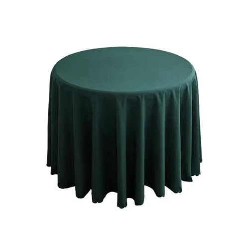 1 x runde Tischdecke, kreisförmige Tischdecke aus Polyester, blaues Polyester-Tischtuch für Hotelbankette, Geburtstagsfeiern, Tischdekoration, Dunkelgrün, Durchmesser 200 cm von CSHWXY