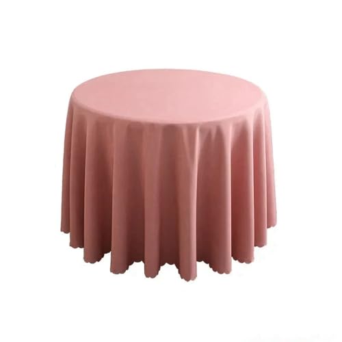 1 x runde Tischdecke, kreisförmige Tischdecke aus Polyester, blaues Polyester-Tischtuch für Hotelbankette, Geburtstagsfeiern, Tischdekoration, Dunkelrosa, Durchmesser 200 cm von CSHWXY
