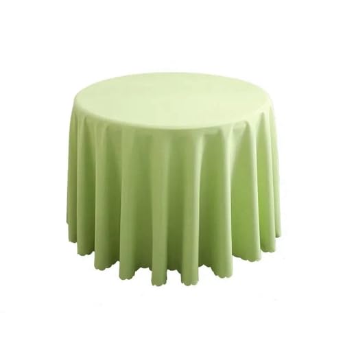 1 x runde Tischdecke, kreisförmige Tischdecke aus Polyester, blaues Polyester-Tischtuch für Hotelbankette, Geburtstagsfeiern, Tischdekoration, Hellgrün, Durchmesser 280 cm von CSHWXY