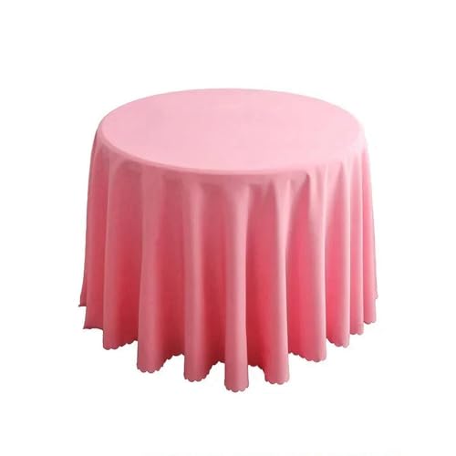 1 x runde Tischdecke, kreisförmige Tischdecke aus Polyester, blaues Polyester-Tischtuch für Hotelbankette, Geburtstagsfeiern, Tischdekoration, Rosa, Durchmesser 220 cm von CSHWXY