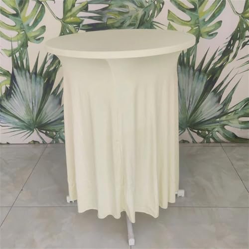 2 Stück runde Cocktail-Tischdecken aus Spandex mit Rock, Tischdecke, Stretch-Tischdecke, Rock für Tisch, Bar, Hochzeit, Party, Bankett, Elfenbein, 80 x 110 cm 2 Stück runde Cocktail-Tischdecken aus Spandex mit Rock, Tischdecke, Stretch-Tischdecke, Rock für Tisch, Bar, Hochzeit, Party, Bankett, Elfenbein, 80 x 110 cm von CSHWXY