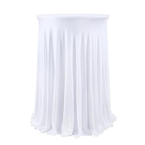 2 Stück runde Cocktail-Tischdecken aus Spandex mit Rock, Tischdecke, Stretch-Tischdecke, Rock für Tisch, Bar, Hochzeit, Party, Bankett, Weiß, 80 x 110 cm 2 Stück runde Cocktail-Tischdecken aus Spandex mit Rock, Tischdecke, Stretch-Tischdecke, Rock für Tisch, Bar, Hochzeit, Party, Bankett, Weiß, 80 x 110 cm von CSHWXY