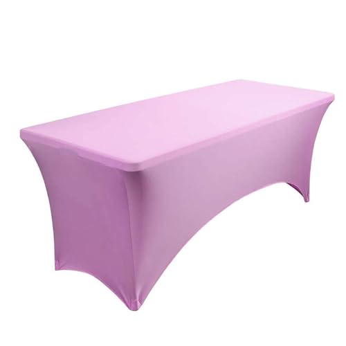 4 Fuß 5 Fuß 6 Fuß 8 Fuß 10 Fuß Optionale Stretch-Spandex-Tischdecke, knitterfrei, waschbar, passende Tischdecken für Partys, Lila, 122 x 76 cm von CSHWXY