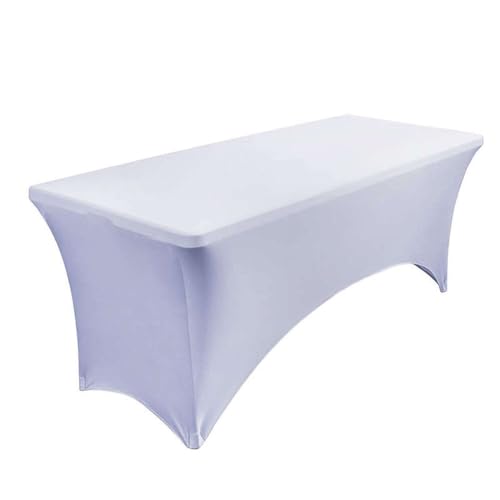 4 Fuß 5 Fuß 6 Fuß 8 Fuß 10 Fuß Optionale Stretch-Spandex-Tischdecke, knitterfrei, waschbar, passende Tischdecken für Partys, weiß, 152 x 76 cm von CSHWXY
