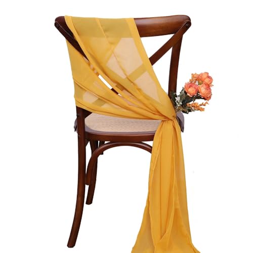 CSHWXY 24 Stück 17 x 275 cm weiße Chiffon-Stuhlschärpen Schärpen für Hochzeiten, Stuhlhussen, Bänder, Hochzeitsfeiern, Gangdekoration, gelb, 24 Stück CSHWXY 24 Stück 17 x 275 cm weiße Chiffon-Stuhlschärpen Schärpen für Hochzeiten, Stuhlhussen, Bänder, Hochzeitsfeiern, Gangdekoration, gelb, 24 Stück von CSHWXY