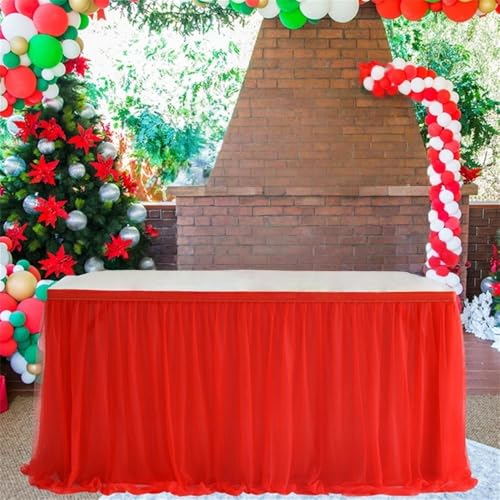 CSHWXY 4FT/6FT/8FT Optionale Tischröcke, Tüll für Geburtstage, Hochzeitsfeiern, Tutu, Babyparty, Hochzeitsfeier, Heimdekoration, rot, 4FT 1,22x0,77m CSHWXY 4FT/6FT/8FT Optionale Tischröcke, Tüll für Geburtstage, Hochzeitsfeiern, Tutu, Babyparty, Hochzeitsfeier, Heimdekoration, rot, 4FT 1,22x0,77m von CSHWXY