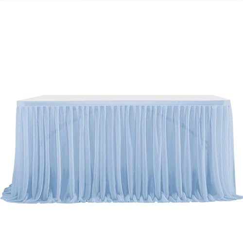 CSHWXY 6/9 Fuß optionaler Party-Tischrock, plissierter Geburtstags-Dessert-Tischdeckenbezug, Hochzeit, Festliche Babyparty, Heimdekoration, Hellblau, 6 Fuß 77 x 183 cm CSHWXY 6/9 Fuß optionaler Party-Tischrock, plissierter Geburtstags-Dessert-Tischdeckenbezug, Hochzeit, Festliche Babyparty, Heimdekoration, Hellblau, 6 Fuß 77 x 183 cm von CSHWXY