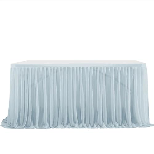 CSHWXY 6/9FT Optionaler Party-Tischrock, plissierter Geburtstags-Dessert-Tischdeckenbezug, Hochzeit, Festliche Babyparty, Heimdekoration, Graublau, 9FT 77x275cm CSHWXY 6/9FT Optionaler Party-Tischrock, plissierter Geburtstags-Dessert-Tischdeckenbezug, Hochzeit, Festliche Babyparty, Heimdekoration, Graublau, 9FT 77x275cm von CSHWXY