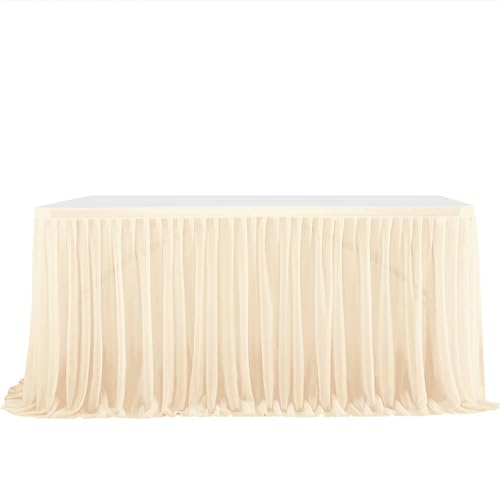 CSHWXY 6 Fuß/9 Fuß optional Glitzer Perlen Chiffon Tischrock Guaze Rüschen Esszimmer für Hochzeit Party Dessert Bankett Dekor, Champagner, 77 x 183 cm 6 Fuß CSHWXY 6 Fuß/9 Fuß optional Glitzer Perlen Chiffon Tischrock Guaze Rüschen Esszimmer für Hochzeit Party Dessert Bankett Dekor, Champagner, 77 x 183 cm 6 Fuß von CSHWXY