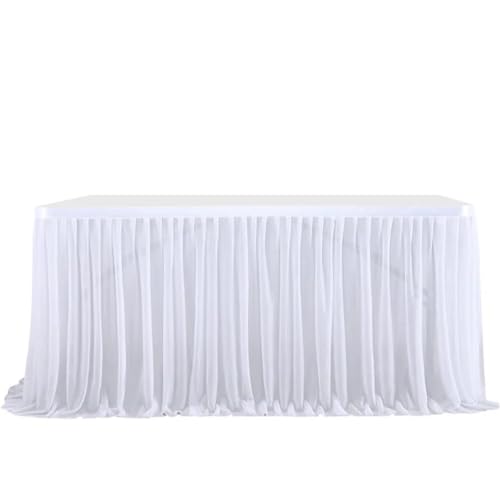 CSHWXY 6FT/9FT Optional Glitzer Perlen Chiffon Tischrock Guaze Rüschen Esszimmer Für Hochzeit Party Dessert Bankett Dekor,Weiß,77x275cm 9FT CSHWXY 6FT/9FT Optional Glitzer Perlen Chiffon Tischrock Guaze Rüschen Esszimmer Für Hochzeit Party Dessert Bankett Dekor,Weiß,77x275cm 9FT von CSHWXY