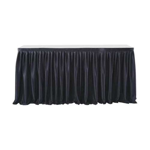 CSHWXY 6FT/9FT Optionaler Polyester-Plissee-Tischrock mit grün-rosa Rüschen, Esstischdecke für Hochzeitsbankette, Geburtstagsfeiern, Tischdekorationen, Schwarz, 6FT 78X183cm CSHWXY 6FT/9FT Optionaler Polyester-Plissee-Tischrock mit grün-rosa Rüschen, Esstischdecke für Hochzeitsbankette, Geburtstagsfeiern, Tischdekorationen, Schwarz, 6FT 78X183cm von CSHWXY