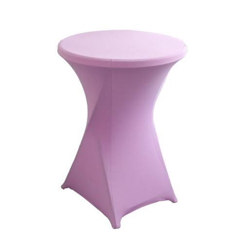 CSHWXY Hotel-Hochzeitsdekoration, Cocktailbar-Abdeckung, einfarbig, Polyester, rund, Bankett, elastisch, Lavendel, 80 x 110 cm von CSHWXY