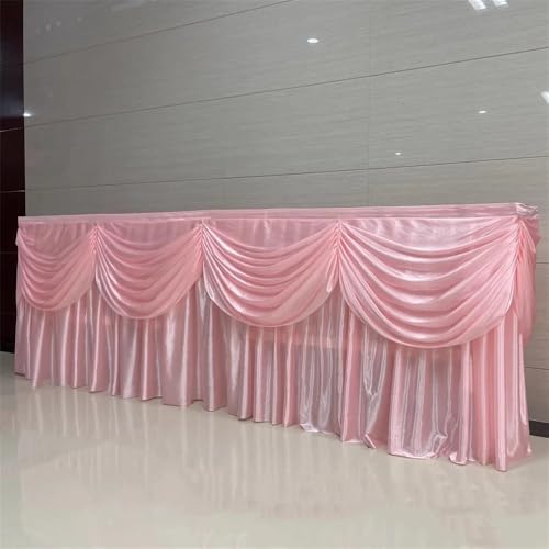 CSHWXY Optionaler langer Eisseide-Tischrock, Tischdecke mit Girlande, für Hochzeit, Geburtstag, Buffet, Tischdekoration, Rosa, H 75 x B 600 cm, 3 m CSHWXY Optionaler langer Eisseide-Tischrock, Tischdecke mit Girlande, für Hochzeit, Geburtstag, Buffet, Tischdekoration, Rosa, H 75 x B 600 cm, 3 m von CSHWXY