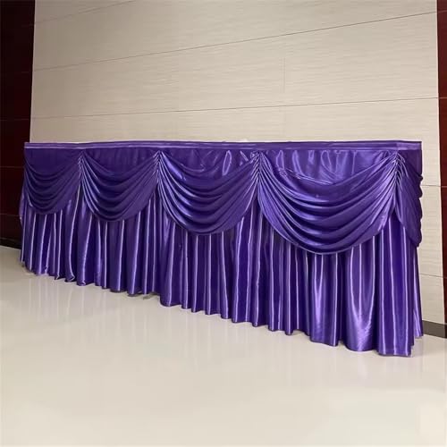 CSHWXY Optionaler langer Eisseide-Tischrock, Tischdecke mit Girlande, für Hochzeit, Geburtstag, Buffet, Tischdekoration, Violett, H 75 x B 600 cm, 3 m CSHWXY Optionaler langer Eisseide-Tischrock, Tischdecke mit Girlande, für Hochzeit, Geburtstag, Buffet, Tischdekoration, Violett, H 75 x B 600 cm, 3 m von CSHWXY